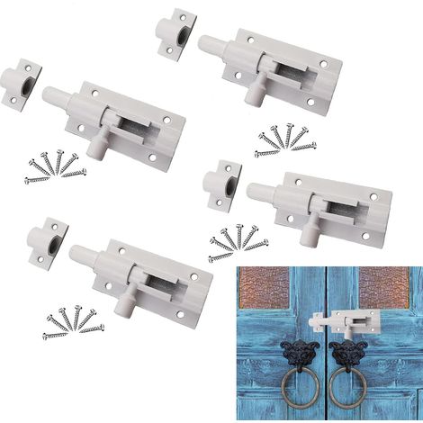 Serrure de porte en alliage d'aluminium, serrure de porte, poignée de porte coulissante en alliage d'aluminium, verrou de porte coulissante, pênes de verrouillage pour portail de jardin, abri de jardi