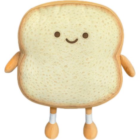 Cojín de peluche con forma de tostada, cojín decorativo 3D con diseño de dibujos animados, cojín de peluche para sofá, regalo de cumpleaños para niños (18×18×6cm) (1/5)