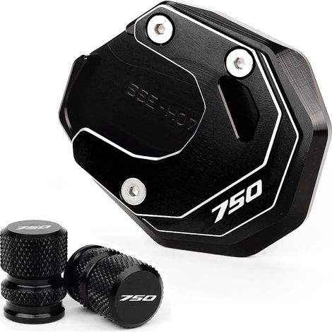 (1 jeu noir) Compatible avec HONDA Forza 750 2022, FORZA 750 2021 et FORZA 750 2020. Béquille latérale CNC, extension et support maxpower. (1/4)
