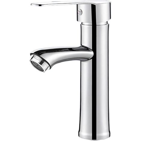 Robinet de cuisine Robinets de cuisine en cuivre for évier de cuisine, tête de pulvérisation montée sur le pont, robinets chauds et froids simples, argent(Type 2 80cm Pipe) (1/5)