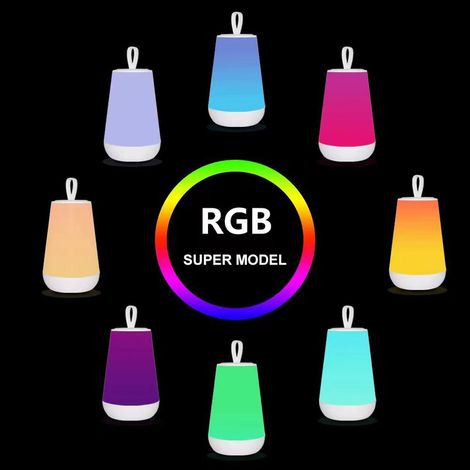 Veilleuse tactile portable avec design RGB multicolore, lampe de chevet portable, lampe de camping, sans télécommande. (1/5)