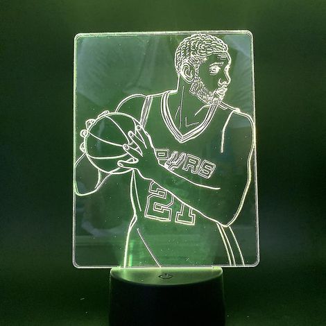 Lampe de nuit 3D miniature Tim Duncan, basketteur, LED, colorée (1/2)