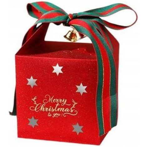 Sac De Noël - 10x10x10cm - Décoratif - Papier Haute Qualité - Pour Cadeaux Festifs - Lot De 1 (1/5)