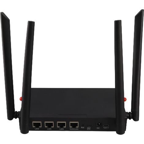Routeur 4G LTE CPE d'intérieur débloqué, modem Wi-Fi sans fil 300 Mbps avec 6 antennes, emplacement pour carte SIM et prise européenne. (1/5)