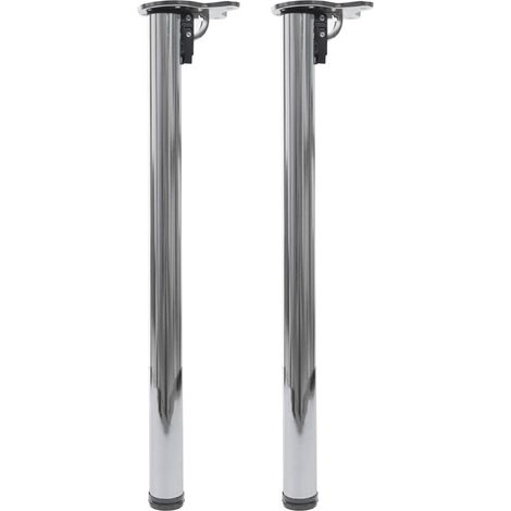 [NEUWERTIG] 2er-Set Tischbein HHG-040, für Schreibtisch Esstischfuß Tischgestell, klappbar 72cm Edelstahl-Optik