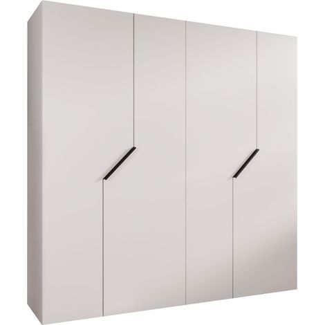 Armoire Hartford 595, Blanc, 202x200x52cm, Portes d'armoire: Avec des charnières, Nombre d'étagères: 0 (1/5)
