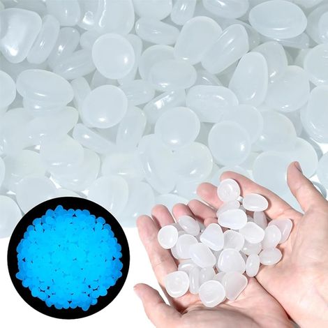 100 Pierres lumineuses, Résine non toxique, Taille 1 cm, Luminescence 3-6 heures, Pour jardin, aquarium, décoration intérieure