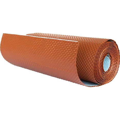 DAPRONA Wandanschlussband 3D, Kaminanschlussband, selbstklebend, Länge 5m, aus Aluminium mit Butyl Klebstoff, Dachabdichtung - Ziegelrot, Breite 39cm