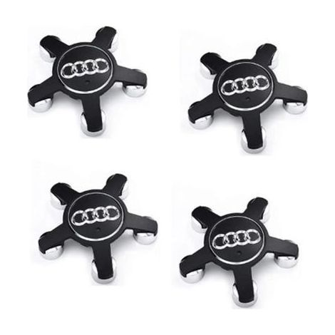 Jeu de 4 caches-moyeux noir pour enjoliveurs 135 mm Audi (1/4)