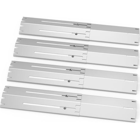 Replacement Parts Adjustable from 34 to 53.3, Barbecue Heat Plates Compatible with Most Models of Gas Grill, Universal for Heat Diffuser (Stainless Steel, 4 Pieces) (1/5)