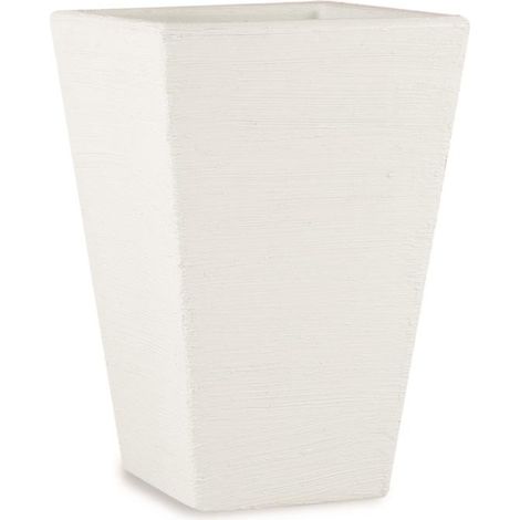 Vaso quadrato in resina Giglio 50 cm. Bianco
