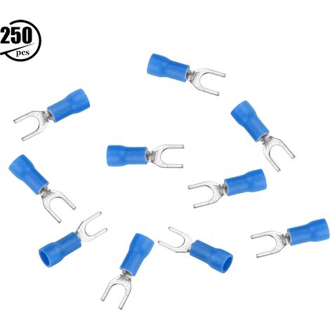 250-teiliges Set isolierter elektrischer Drahtklemmen mit Crimp-Gabelverbinder (Blau) (1/5)