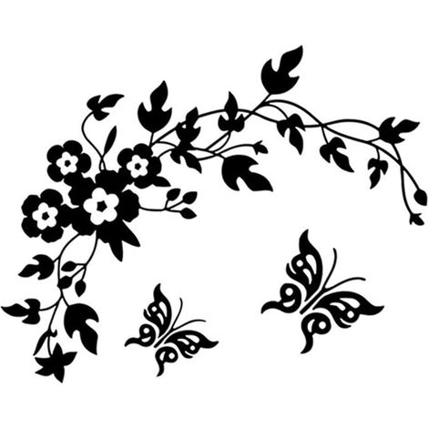 08 autocollants amovibles pour abattant de toilettes Motif papillon et fleur Couleur aléatoire