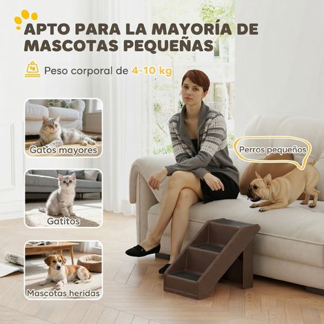 Escalier pliable à 3 marches pour chiens âgés, idéal pour lit et canapé, 53 x 30,5 x 36,5 cm, marron (1/4)