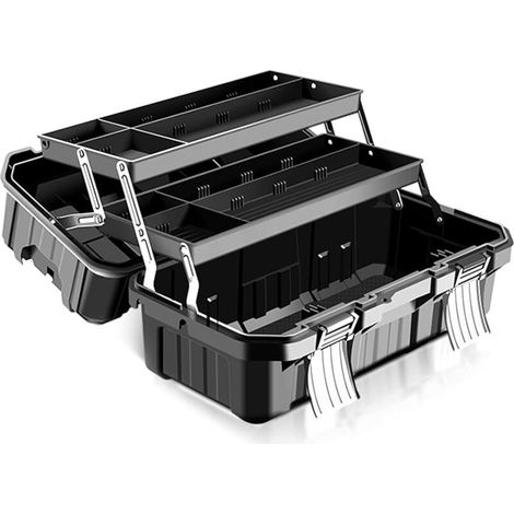 Multifunctional foldable metal toolbox with tray and divider 48/21 cm (1/5)