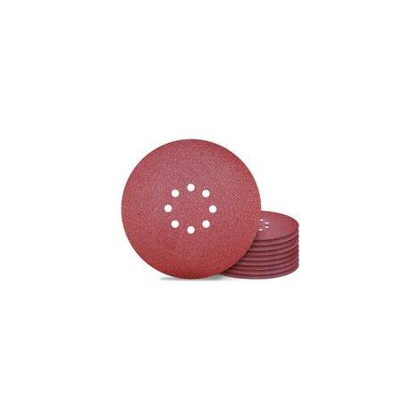 Disque de Ponçage 225 mm Papier Abrasif 8 Trous Grain 80 pour Ponceuse Murale 10PCS