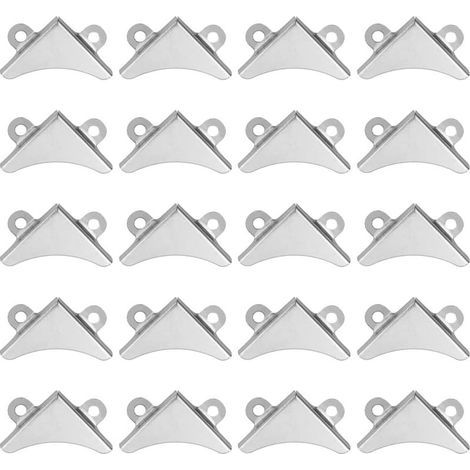 20 Pieces Corner Brackets for Mirror Metal Mirror Corner Protection Corners Photo Frame Replacement Holder for Bathroom Mirror Fixing (1/4)