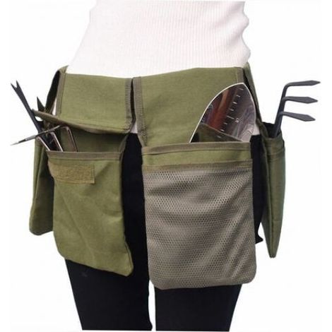Ceinture A Outils De Jardin - Toile Robuste - 12 Poches - Ergonomique Avec Boucle Metal - Pour Taille Plantation Transplantation - 1 Piece