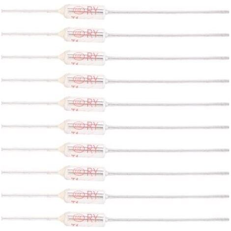 10 Pieces Thermal Fuse 250V 10A 77℃, Metal Shell Thermal Fuse Cutout, TF Temperature Fuse 72250℃ (77℃) (1/5)