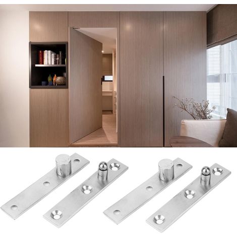 Charnière pivotante à 360° en acier inoxydable (2 pièces), charnière de porte pivotante, longueur 95 mm, point de pivot excentré (1/5)