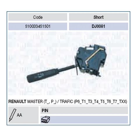 Commutateur de colonne de direction Magneti Marelli 510033451501 RENAULT