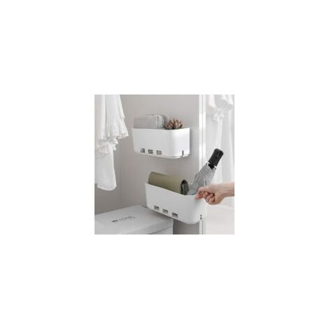 Organizador de ducha con adhesivo fuerte, no requiere perforaciones, ahorra espacio, se puede instalar debajo del lavabo, incluye soporte para esponja, jabonera y caja de almacenamiento de espuma. - C (1/3)