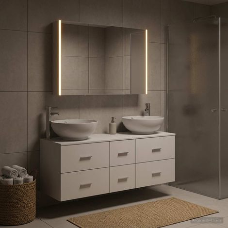 vidaXL Juego de muebles de baño 4 uds. Blanco (1/5)