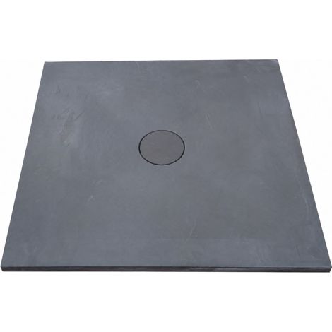 Receveur de Douche Extra-Plat 90x90x3cm O'DESIGN Iro Solidstone Tonka Gris - IRO90X90T (1/4)