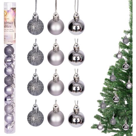 BAUBLES MID GREY 3CM-12PCS SET -PVC (1/5)