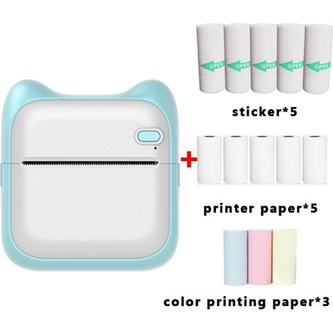 Mini imprimante photo thermique Bluetooth deux cent trois dpi pour étiquettes et photos compatible Android iOS DIY