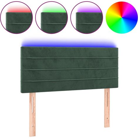 Tête de lit,Panneau décoratif à LED Vert foncé 100x5x78/88 cm Velours CFW6526690 (1/5)