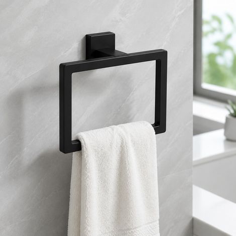 Lot de 5 Accessoires Salle de Bain Inox - Porte Papier et Porte Serviette Mural Sans Percage, Ensemble Uniforme pour WC, Lavabo et Mur Humide (1/4)