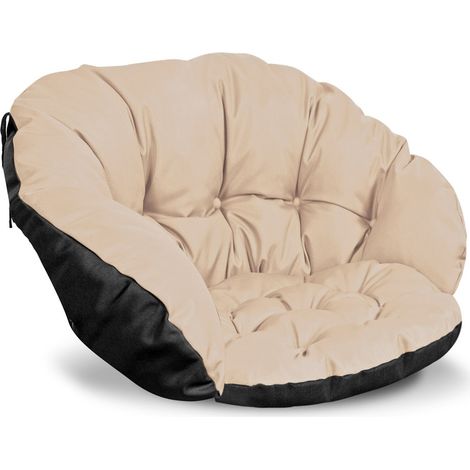 Cuscino da giardino 122x40 cm per sedia, altalena, lampada da appendere, nido di cicogna, impermeabile, beige
