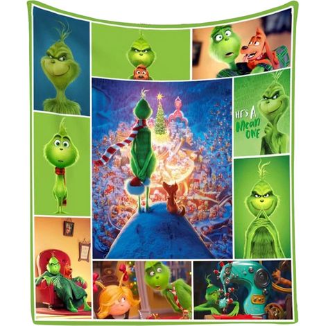 Couverture De Décoration Festive - En Flanelle - Pour Canapé Ou Intérieur - 75 x 100 cm - Vert (1/2)