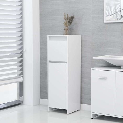 vidaXL Armario de baño madera contrachapada blanco 30x30x95 cm (1/5)