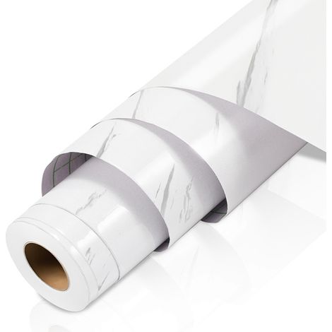 TolleTour Selbstklebende PVC Tapetenfolie, Möbelfolie Marmoroptik für Küche