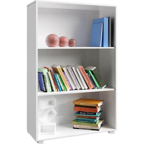 CASARIA® Kommode mit 2 Türen Holz Modern höhenverstellbarer Einlegeboden Schlafzimmer Büro Flur Mehrzweckschrank Aktenschrank Schrank  3 Fächer Weiß