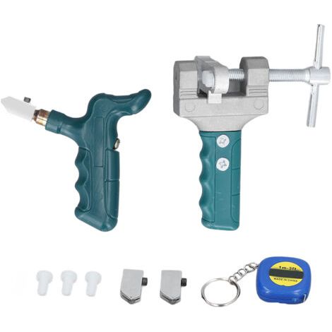 Coupe-Carreaux de Verre, Lame en Carbure, Kit D'outils de Coupe Portable avec Têtes de Coupe de Rechange, Pieds en Nylon, Mètre Ruban pour Carreaux de Mur et de Sol (1/5)