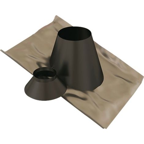 Solin de toit inox 30° à 45° noir – Système concentrique BIOTEN – Étanchéité optimale – Compatible poêles à granulés et bois