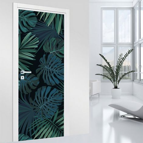 Stickers pour porte - Feuilles - 73 x 205 cm - Adhésif MAT (1/2)