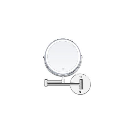 8 Pouces Miroir Grossissant Lumineux Mural x10, LED Miroirs de Maquillage avec 0.5h Fonction d'arrêt Automatique, Alimenté par 4 Piles AAA (Non Inclus) Idéal pour Salle de Bain (1/4)