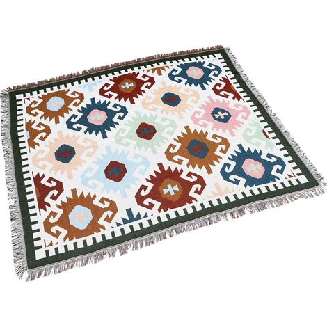 de canapé vintage en coton à motif tricoté double face (1/5)
