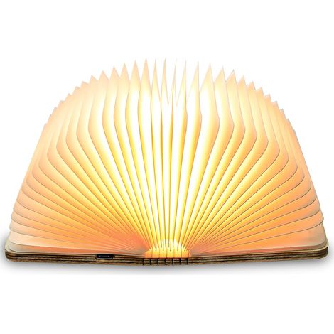 Lampe de livre LED en bois, idée cadeau de Noël, lampe de livre magnétique pliable, lampe en papier LED rechargeable par USB, lampe décorative avec batteries 2000 mAh (1/5)