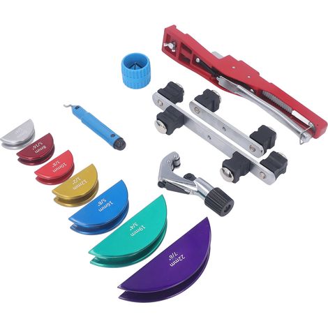 Kit de cintreuse à cliquet pour tubes frigorifiques, 7 matrices, outil multi-tubes à 90° pour CVC, 1/4‑7/8 po (6‑22 mm). (1/5)