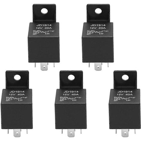 Lot de 5 relais inverseurs 12 V 40 A à 5 broches pour automobile, moto et bateau (1/5)