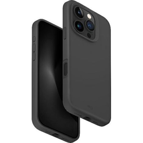 Étui de chargement UNIQ Lino Hue pour iPhone 16 Pro Max 6,9" Magclick, gris/anthracite (1/5)