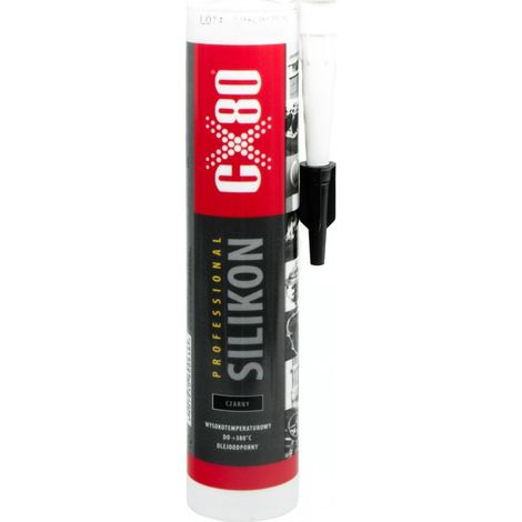 Sellador de silicona negro de alta temperatura CX80 para máquinas, 310 g