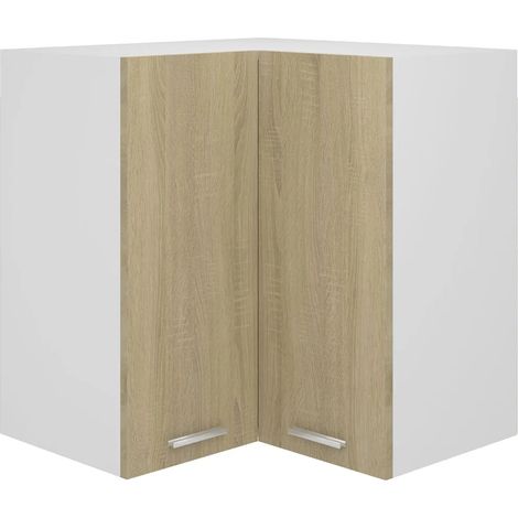Armario esquinero de pared diseño funcional almacenamiento de cocina 57 x 57 x 60 cm madera de roble Sonoma 020047880 (1/5)