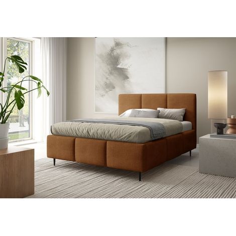 Polsterbett Schlafzimmerbett MIAMI 140x200cm in Stoff Coral Rostbraun (1/5)