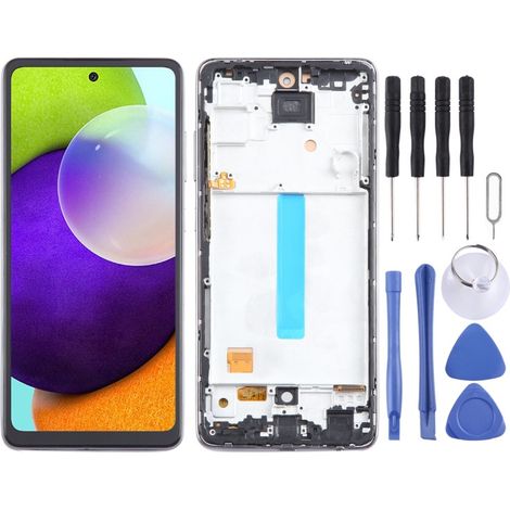 Compatible with Galaxy A52 4G SM-A525 LCD touchscreen with frame, does not support fingerprint recognition. (1/4)